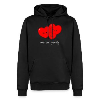 Coeurs - famille - Sweat à capuche Premium bio Homme - noir - Devant - Nico (187cm)