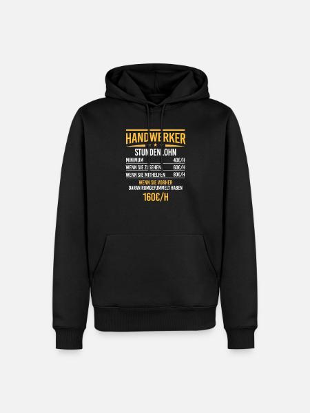 Handwerker Stundenlohn Meister Heimwerker - Männer Premium Bio Hoodie - Schwarz