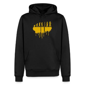 Abeilles apiculteurs évolution - Sweat à capuche Premium bio Homme - noir - Devant - Nico (187cm)