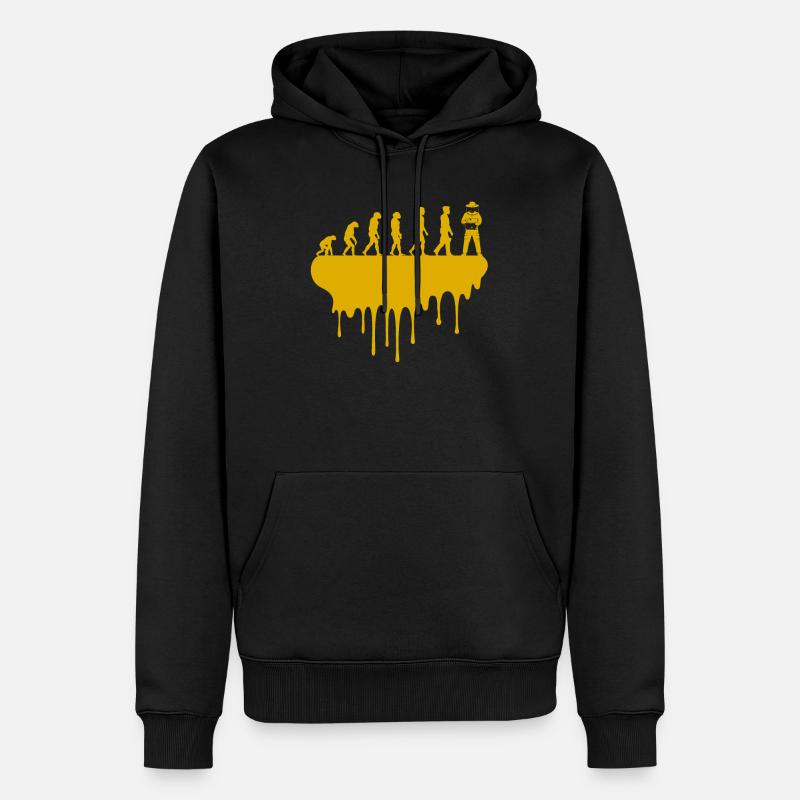 Evolution Imker Bienen - Männer Premium Bio Hoodie - Schwarz
