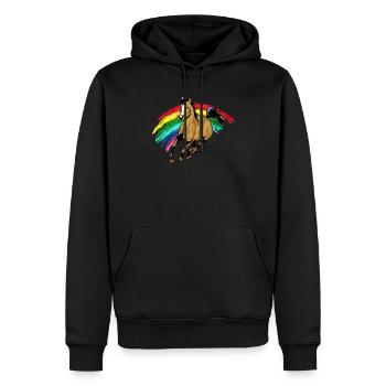 Chevaux équitation - Sweat à capuche Premium bio Homme - noir - Devant - Nico (187cm)