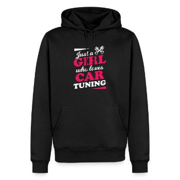 Technicien mécatronique tournevis tuner tuning fille - Sweat à capuche Premium bio Homme - noir - Devant - Nico (187cm)