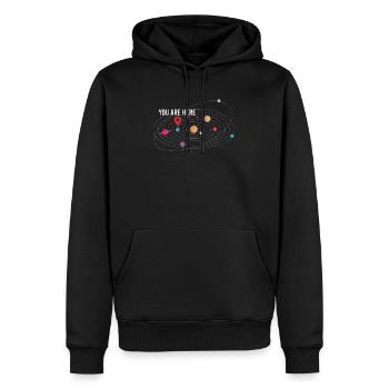 You Are Here Physicist Universe Astrophysics - Men’s Premium Organic Hoodie - black - Front - Nico (187cm)