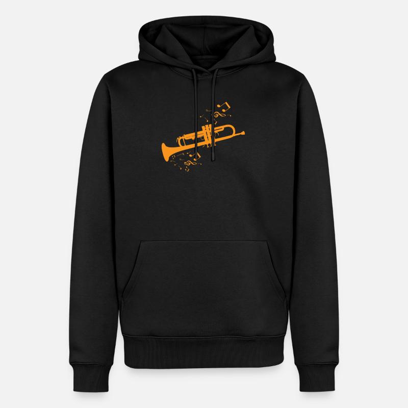 instruments à vent - Sweat à capuche Premium bio Homme - noir