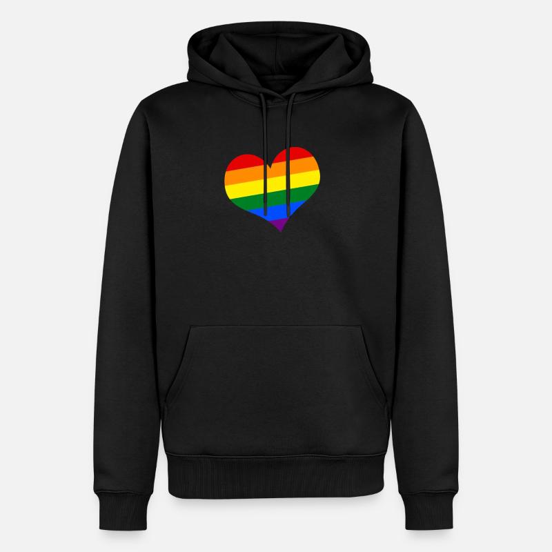 Liebe - Männer Premium Bio Hoodie - Schwarz