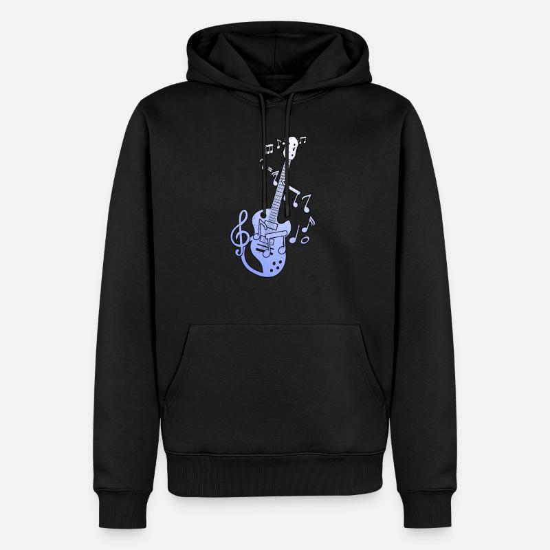 Notes de musique de guitare - Sweat à capuche Premium bio Homme - noir