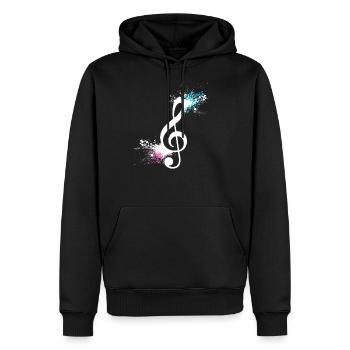Musiknote Violinschlüssel Musiker Geschenk - Männer Premium Bio Hoodie - Schwarz - Vorne - Nico (187cm)