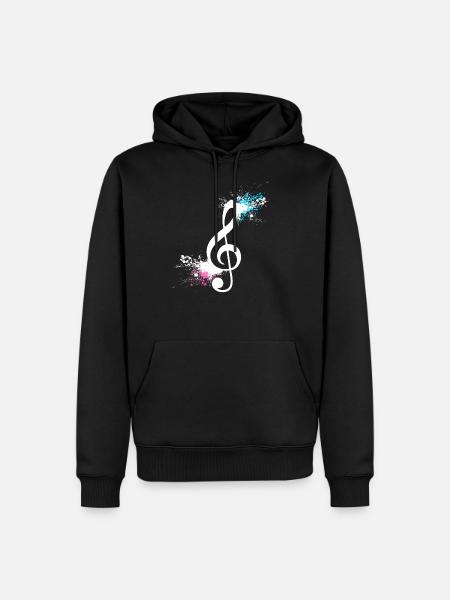 Musiknote Violinschlüssel Musiker Geschenk - Männer Premium Bio Hoodie - Schwarz