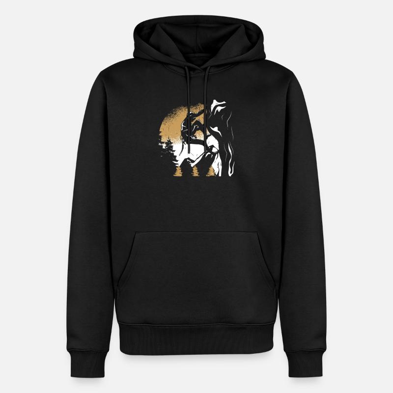 grimper - Sweat à capuche Premium bio Homme - noir