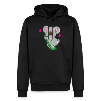 Koala Bär Liebe - Männer Premium Bio Hoodie - Schwarz - Vorne - Nico (187cm)