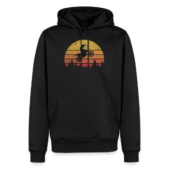 Saut de moto Motorcross - Sweat à capuche Premium bio Homme - noir - Devant - Nico (187cm)