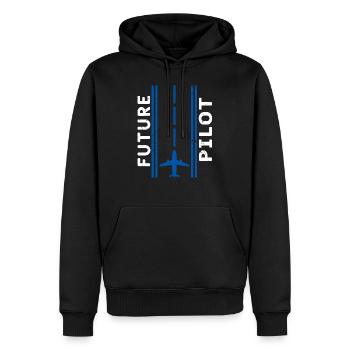 Pilot Flugzeug Piloten - Männer Premium Bio Hoodie - Schwarz - Vorne - Nico (187cm)