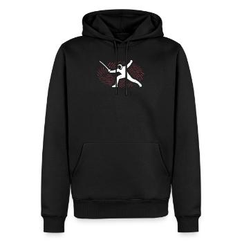 clôture - Sweat à capuche Premium bio Homme - noir - Devant - Nico (187cm)