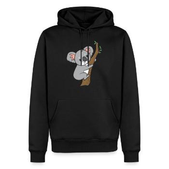 Koala - auf Baum - Männer Premium Bio Hoodie - Schwarz - Vorne - Nico (187cm)