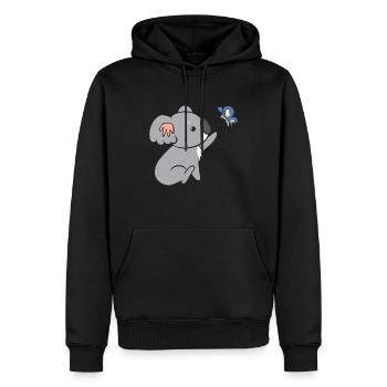Koala - avec papillon - Sweat à capuche Premium bio Homme - noir - Devant - Nico (187cm)