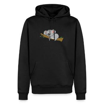 Koala - sleeps on branch - Men’s Premium Organic Hoodie - black - Front - Nico (187cm)