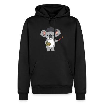 Koala - mit Pinsel und Farbe - Männer Premium Bio Hoodie - Schwarz - Vorne - Nico (187cm)