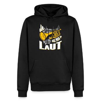 Ja das muss so laut Musik Trompete - Männer Premium Bio Hoodie - Schwarz - Vorne - Nico (187cm)