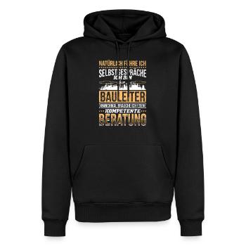 Selbstgespräche Bauleiter Kompetente Beratung - Männer Premium Bio Hoodie - Schwarz - Vorne - Nico (187cm)