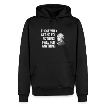 ceux qui tombent pour rien alexander hamilton - Sweat à capuche Premium bio Homme - noir - Devant - Nico (187cm)