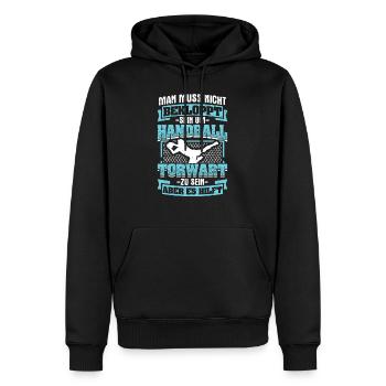 Muss Nicht Bekloppt Handball Torwart Hilft - Männer Premium Bio Hoodie - Schwarz - Vorne - Nico (187cm)