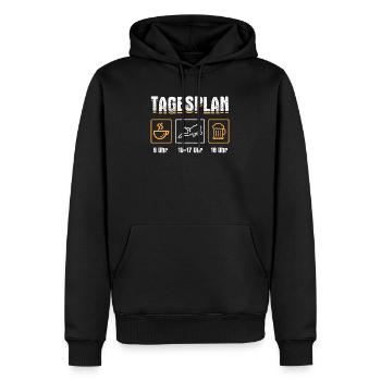 Tagesplan Kaffee Tauchen Bier Taucher Schnorchler - Männer Premium Bio Hoodie - Schwarz - Vorne - Nico (187cm)