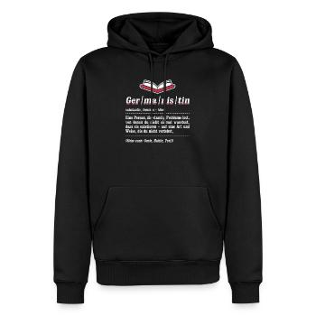 Germanistin Person Probleme Germanistik Germanist - Männer Premium Bio Hoodie - Schwarz - Vorne - Nico (187cm)
