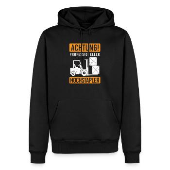 Professioneller Hochstapler Staplerfahrer Stapler - Männer Premium Bio Hoodie - Schwarz - Vorne - Nico (187cm)