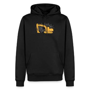 opérateur pelle - Sweat à capuche Premium bio Homme - noir - Devant - Nico (187cm)
