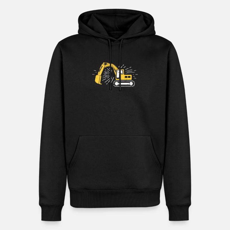 Baggerfahrer - Männer Premium Bio Hoodie - Schwarz