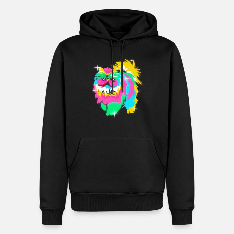 Chat persan - Sweat à capuche Premium bio Homme - noir