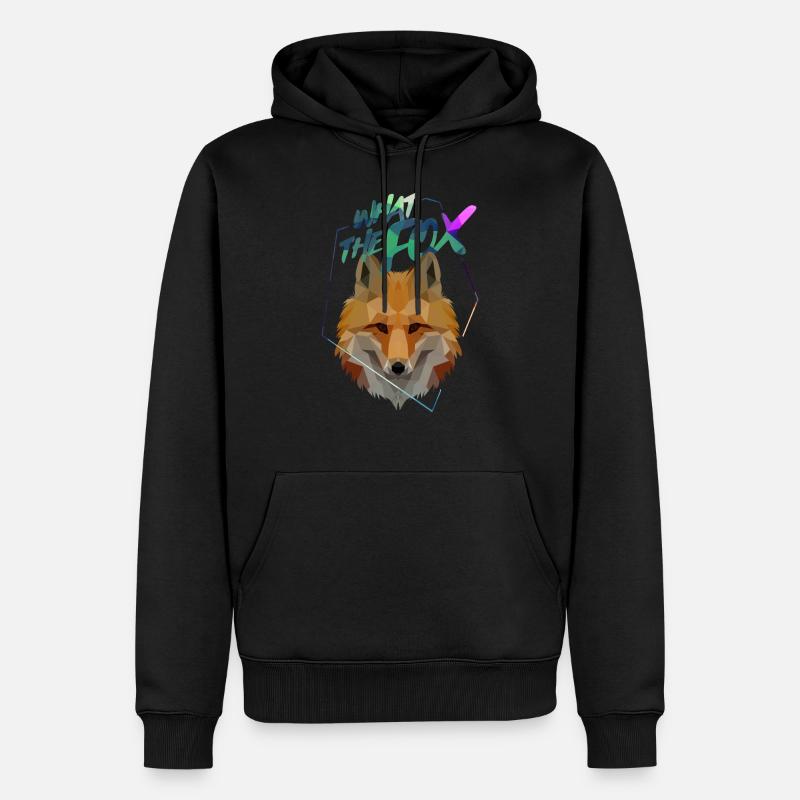 Fuchs What the Fox Geometrisch - Männer Premium Bio Hoodie - Schwarz
