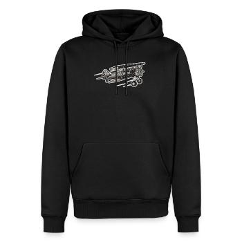 Avion Avion - Sweat à capuche Premium bio Homme - noir - Devant - Nico (187cm)