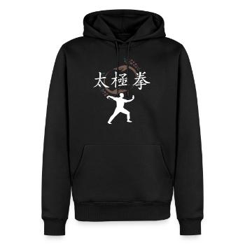 Tai Chi Chaun - Taijiquan - boîtes d'ombre - Sweat à capuche Premium bio Homme - noir - Devant - Nico (187cm)
