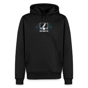 computer - Men’s Premium Organic Hoodie - black - Front - Nico (187cm)