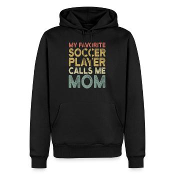 Soccer Retro - Cool Funny Soccer Mom Gift - Men’s Premium Organic Hoodie - black - Front - Nico (187cm)