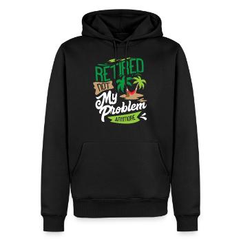 Retraités - Sweat à capuche Premium bio Homme - noir - Devant - Nico (187cm)