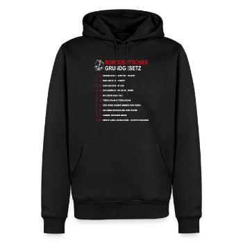 Plattdeutsch Sprüche Norddeutscher Humor Nordlicht - Männer Premium Bio Hoodie - Schwarz - Vorne - Nico (187cm)