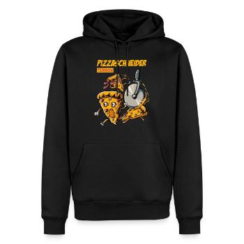 Lustiges Pizza Shirt | Pizzaschneider | Pizza Fan - Männer Premium Bio Hoodie - Schwarz - Vorne - Nico (187cm)