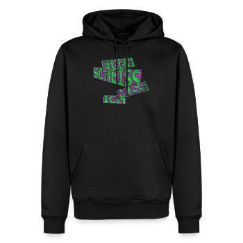 Einen scheiss muss ich - vintage - Männer Premium Bio Hoodie - Schwarz - Vorne - Nico (187cm)