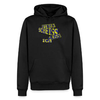 Einen scheiss muss ich - vintage - Männer Premium Bio Hoodie - Schwarz - Vorne - Nico (187cm)