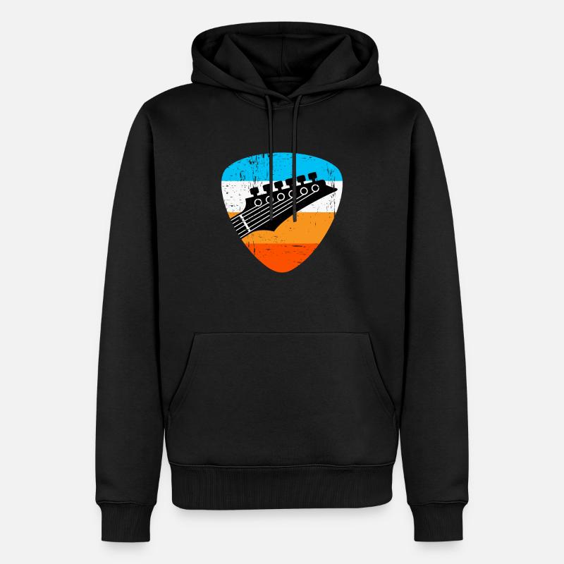 Retro Gitarre - Männer Premium Bio Hoodie - Schwarz