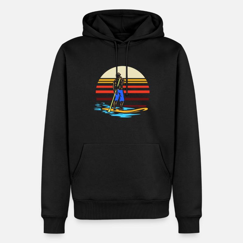 SUP Stand up paddle - Sweat à capuche Premium bio Homme - noir