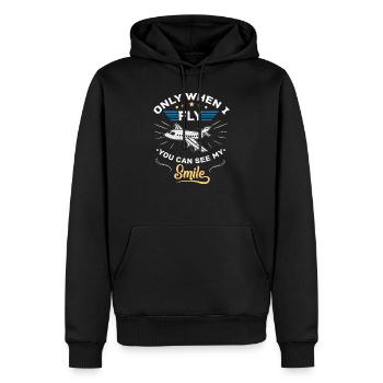 Pilote disant pilote - Sweat à capuche Premium bio Homme - noir - Devant - Nico (187cm)