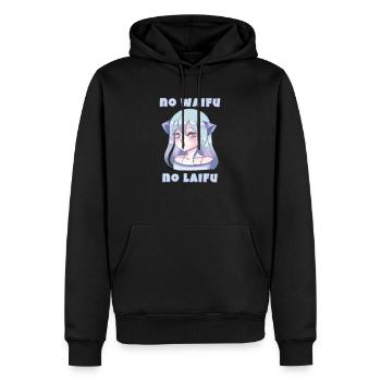 No Waifu No Laifu - Kawaii Anime Neko Girl - Sweat à capuche Premium bio Homme - noir - Devant - Nico (187cm)