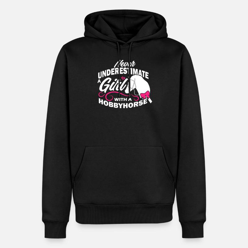 Pferd Pferde Spruch - Männer Premium Bio Hoodie - Schwarz
