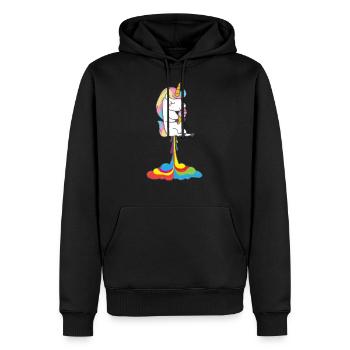 Licorne licornes chiots - Sweat à capuche Premium bio Homme - noir - Devant - Nico (187cm)
