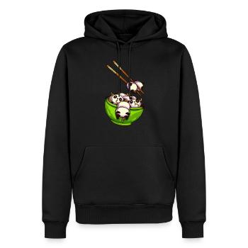 Ramen Pandas Japanese - Sweat à capuche Premium bio Homme - noir - Devant - Nico (187cm)