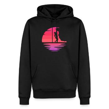 Cadeau d'escalade au coucher du soleil - Sweat à capuche Premium bio Homme - noir - Devant - Nico (187cm)