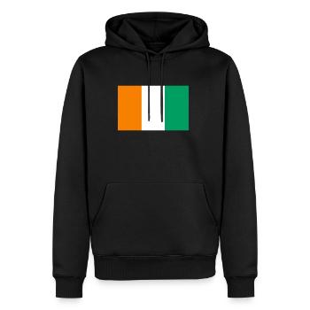Idée cadeau drapeau Côte d'Ivoire - Sweat à capuche Premium bio Homme - noir - Devant - Nico (187cm)